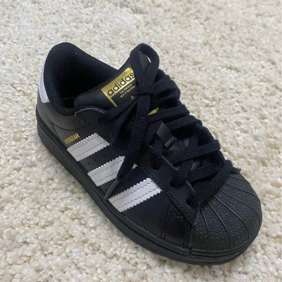 Adidas Kids Pre-School Originals Superstar Shoes in Black/White, Size 11